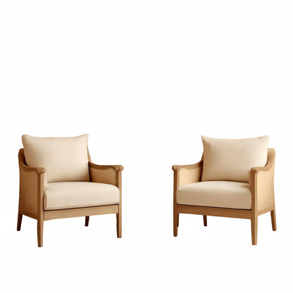 Cream Braided Accent Chairs - Set Of 2