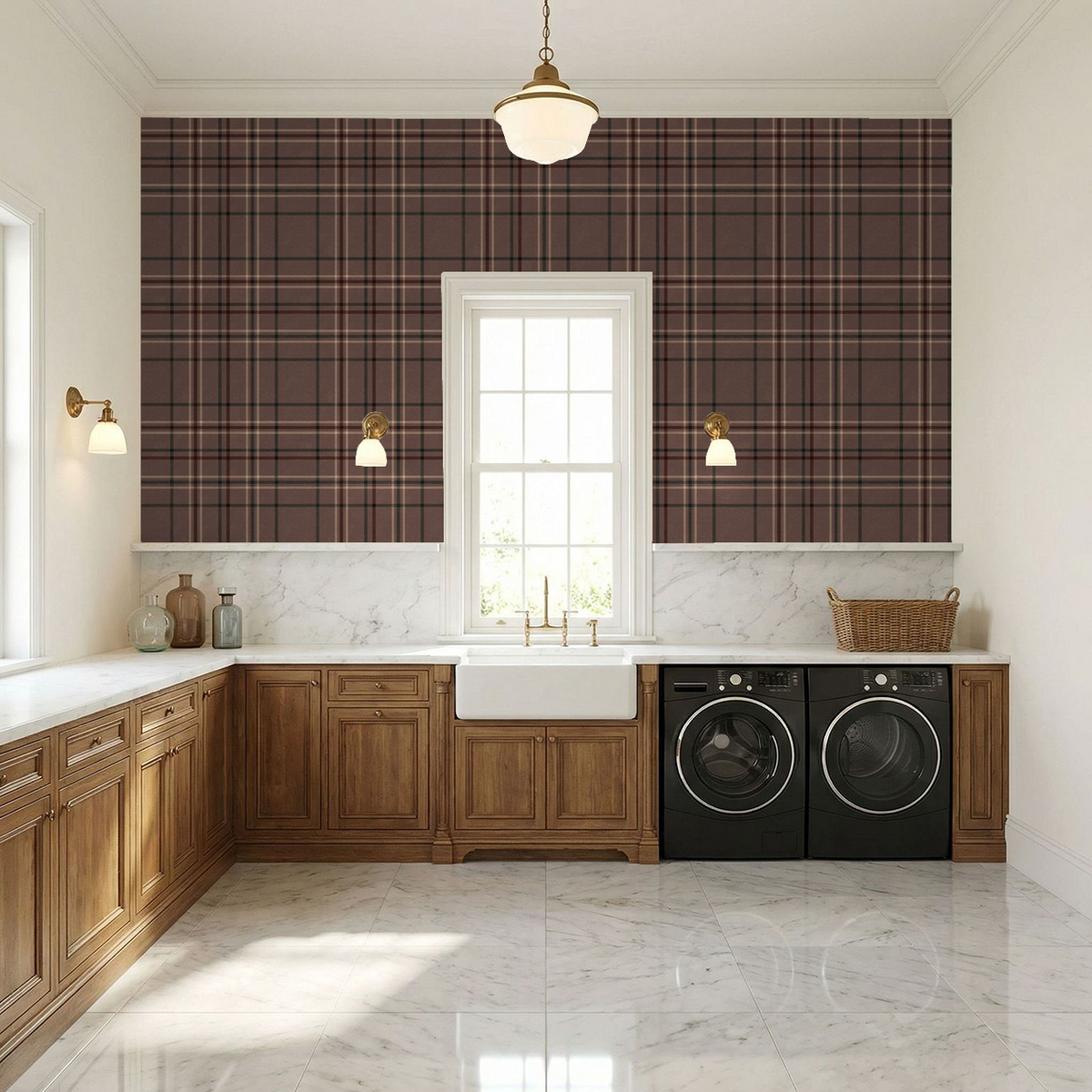 Rose Plaid Wallpaper