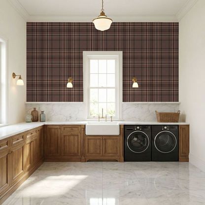 Rose Plaid Wallpaper