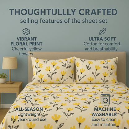 Yellow Fleur Sheet Set