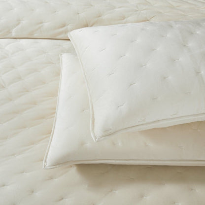 Haven Velvet Embroidered Stitch Cozy Super Soft Quilt 3 Piece Set