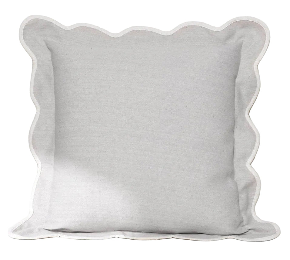 Coastal Chic Scalloped Edge Throw Pillow Cover