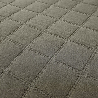 Logan Stone Washed Cotton Quilt 3 Piece Set - Sand, Faded Olive