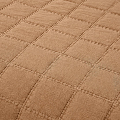 Logan Stone Washed Cotton Quilt 3 Piece Set - Sand, Faded Olive