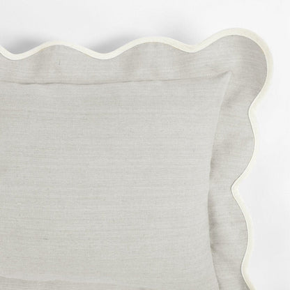 Coastal Chic Scalloped Edge Throw Pillow Cover