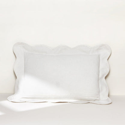 Coastal Chic Scalloped Edge Throw Pillow Cover