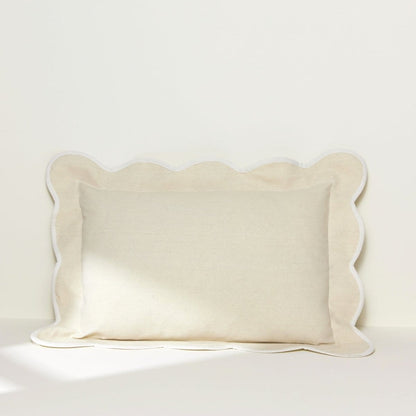 Coastal Chic Scalloped Edge Throw Pillow Cover