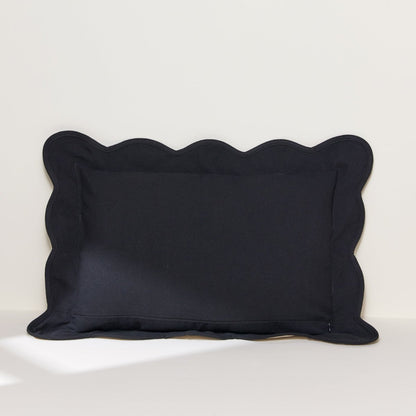 Coastal Chic Scalloped Edge Throw Pillow Cover