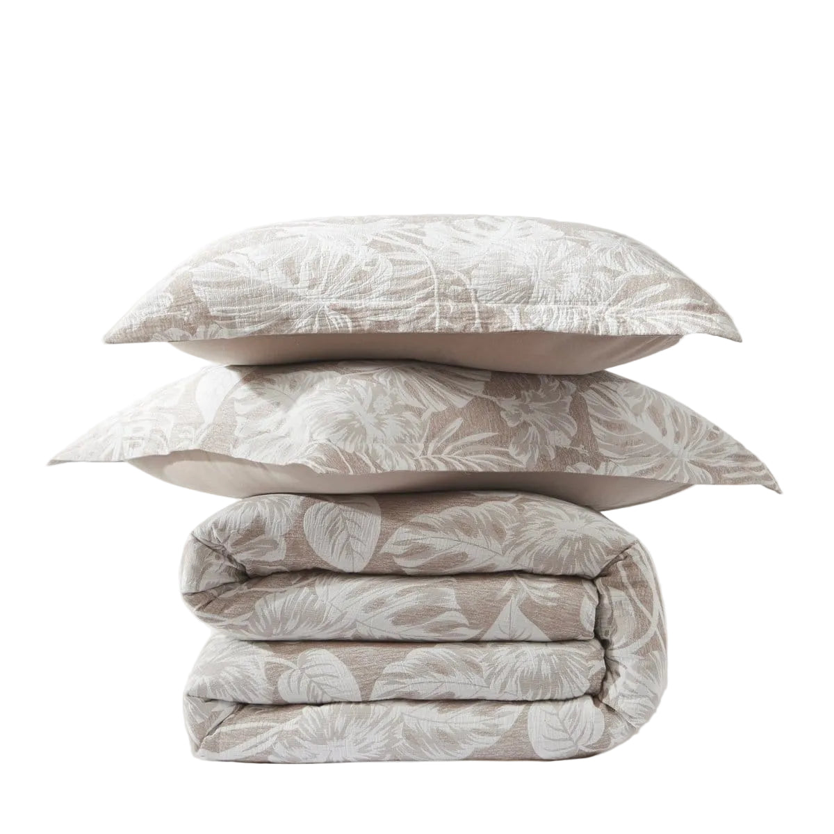 Bali Tropical Leaves Gauze Jacquard Duvet Cover Set