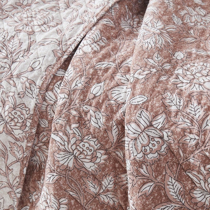 Zara Floral Block Reversible Cotton Throw Blanket