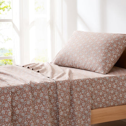 Zara Floral Block Cotton Sheet Set
