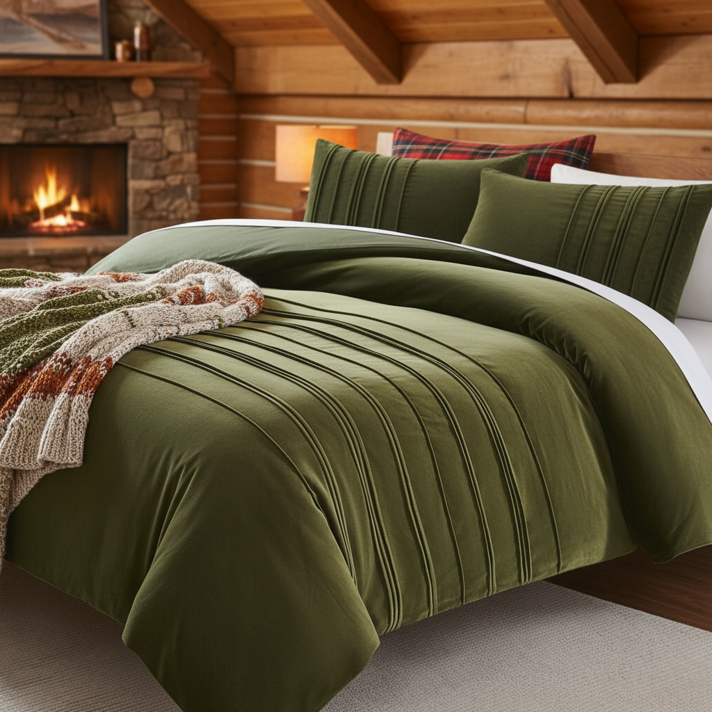 Pleated Groove Velvet Duvet Cover Set
