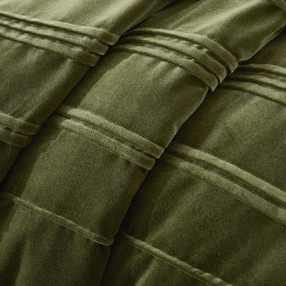 Pleated Groove Velvet Duvet Cover Set