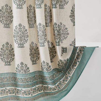 Sofia Flower Block Print Bouquet Shower Curtain