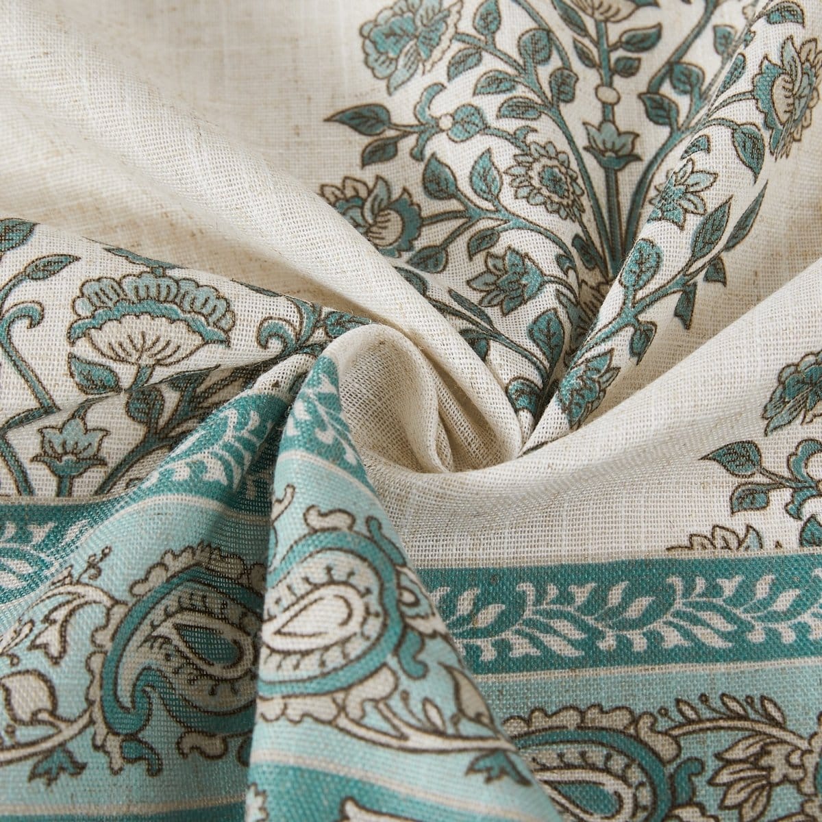 Sofia Flower Block Print Bouquet Shower Curtain