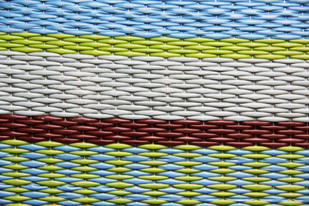 Stripes Grey &amp; Aqua Reversible Outdoor Mat