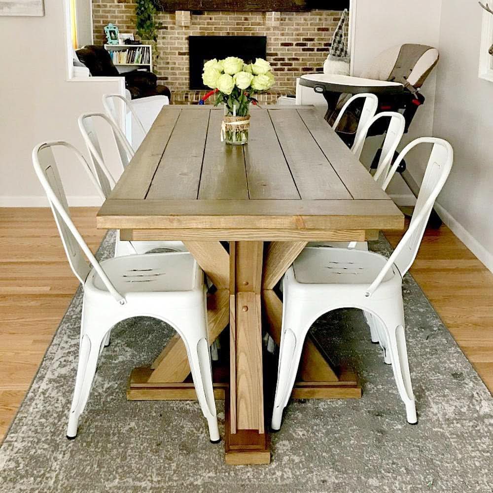 Set of 4 Stackable Distressed White Metal Indoor/Outdoor Dining Chairs