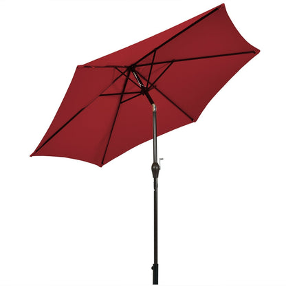 9 FT Outdoor Market Patio Table Umbrella w/ Push Button Tilt/Crank/Lift - 6 Colors