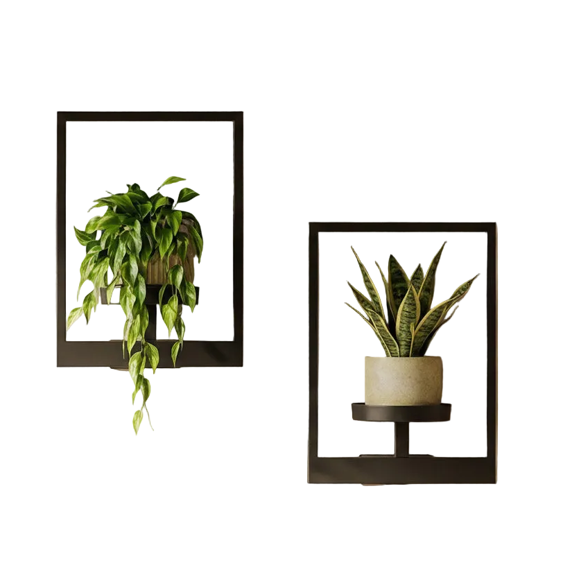 Metal Wall Frame with Shelf (2 pc Set)