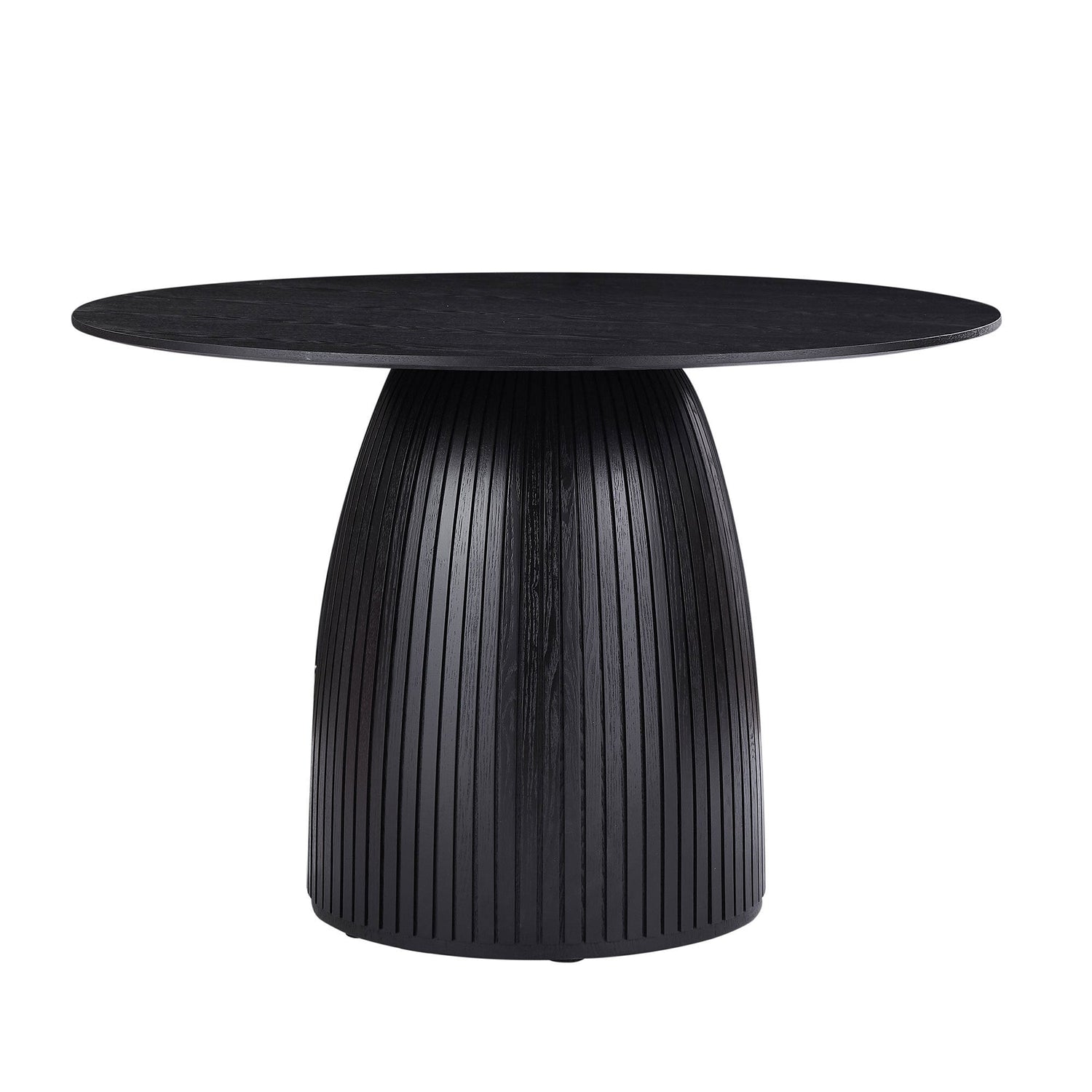 Sleek Round Dining Table in Black Finish