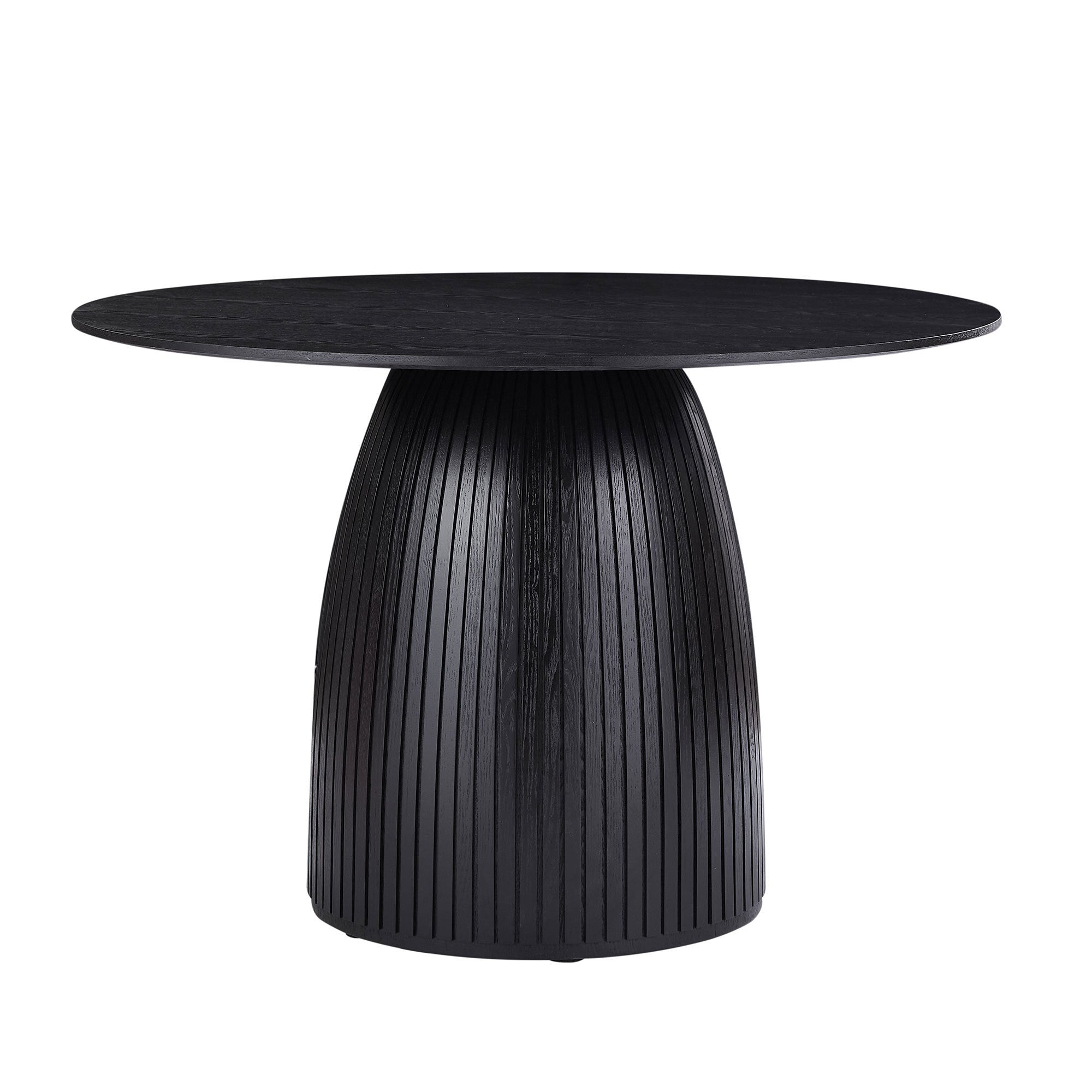 Sleek Round Dining Table in Black Finish