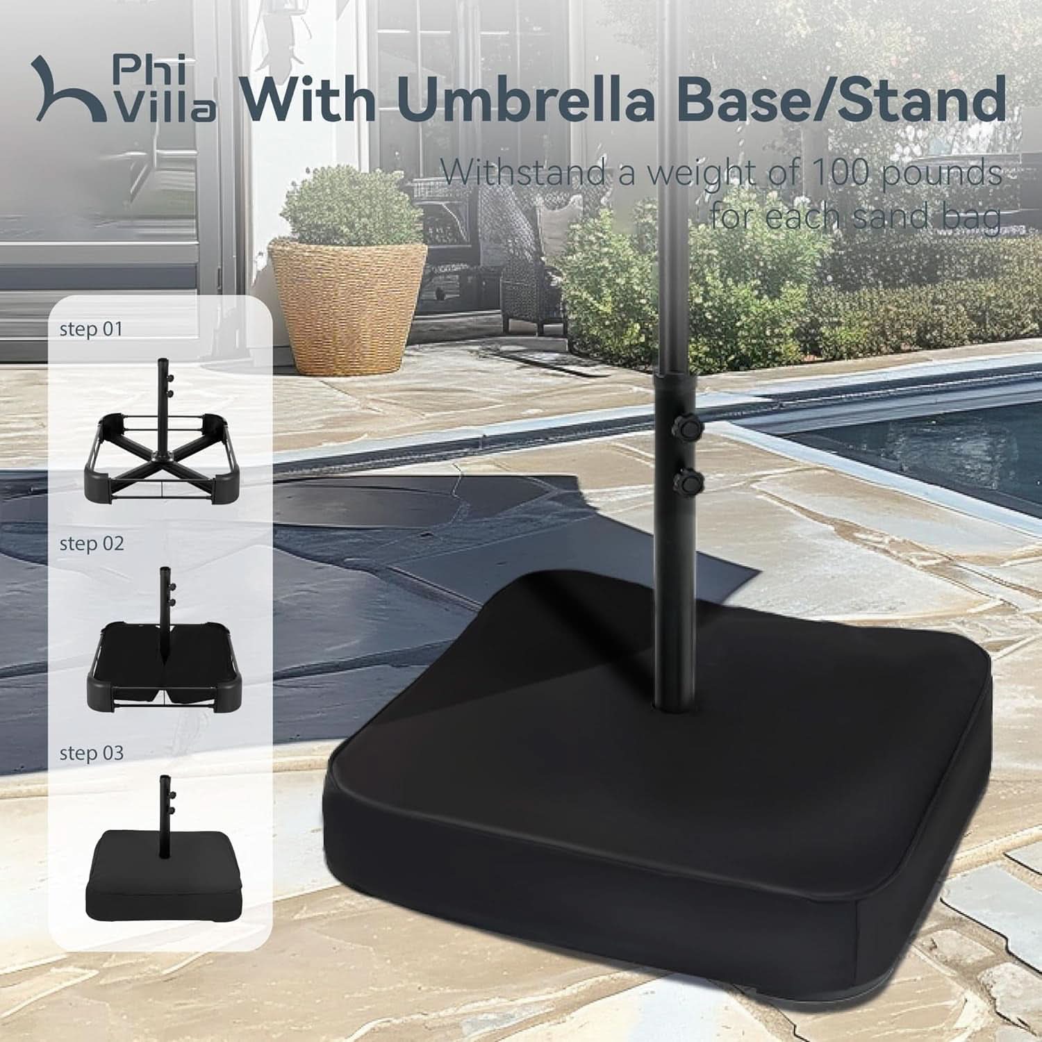 15 Foot Extra Large Patio Umbrella For Outdoor Shade