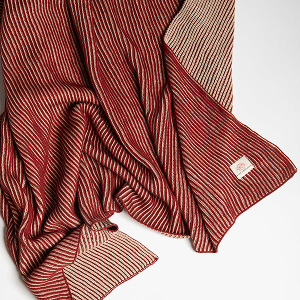 Ribbed Organic Cotton Knit Throw Blanket