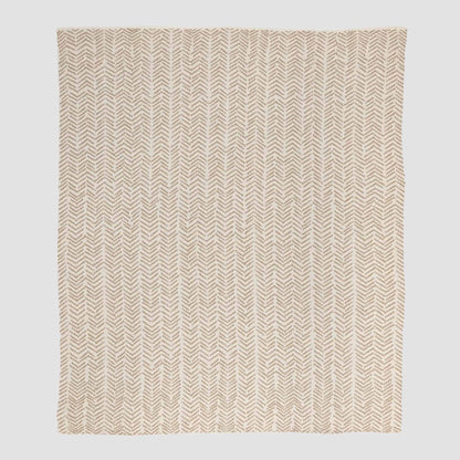 Cancer Awareness - Cotton Sustainable Knit Warrior Throw Blanket Beige
