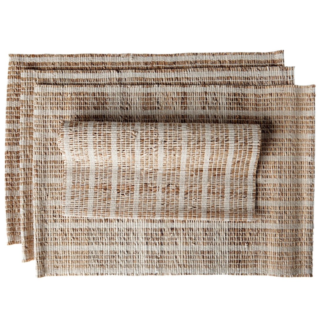 Set of 4 Handwoven Banana Fiber Placemats - 4 Styles