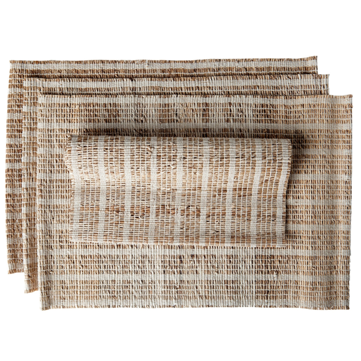 Set of 4 Handwoven Banana Fiber Placemats - 4 Styles