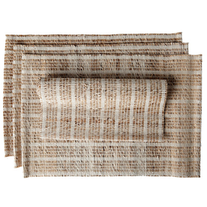 Set of 4 Handwoven Banana Fiber Placemats - 4 Styles