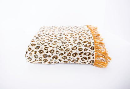 Leopard Print Jacquard Woven Throw