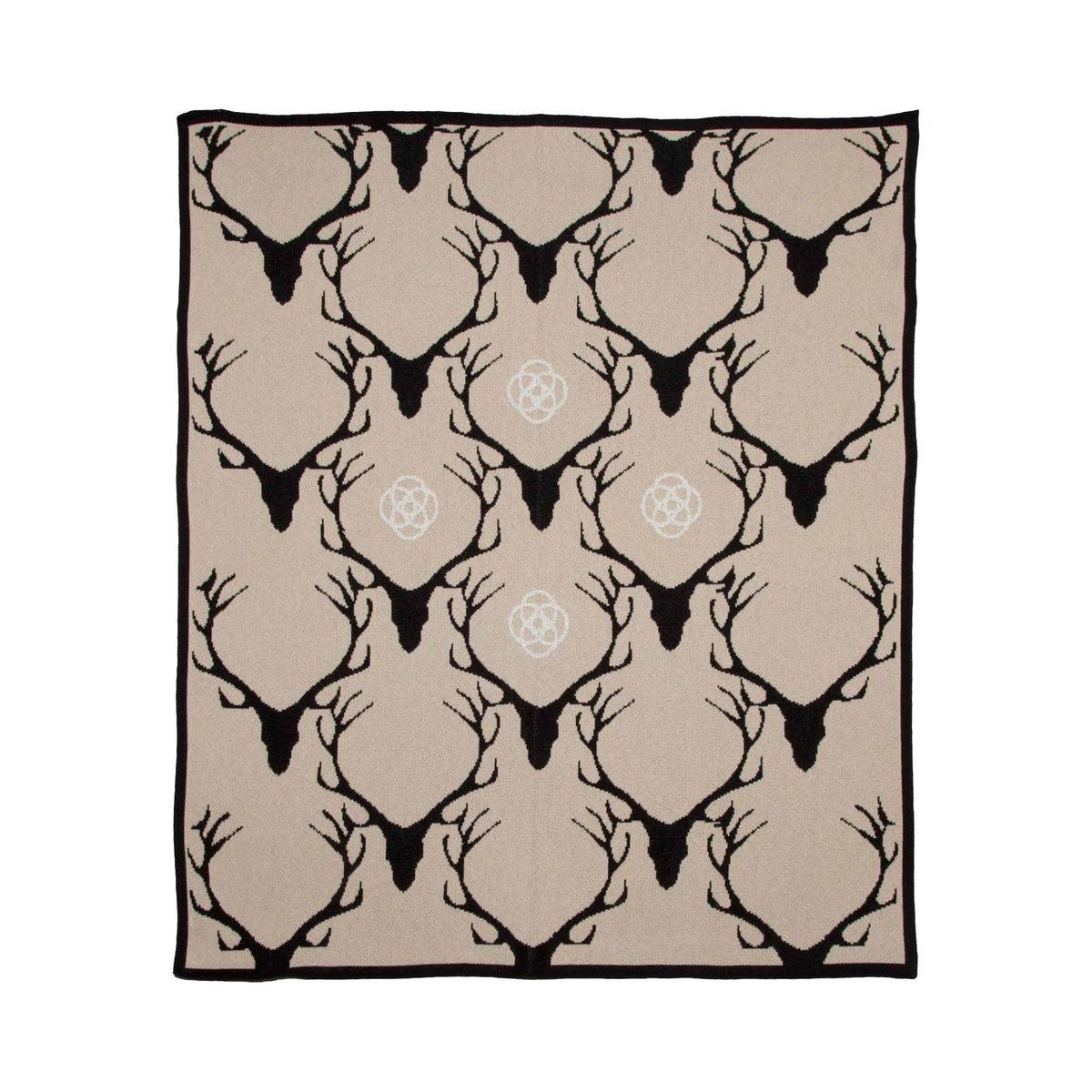 Stag Longhorn - Cotton Sustainable Knit Throw Blanket