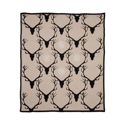 Stag Longhorn - Cotton Sustainable Knit Throw Blanket