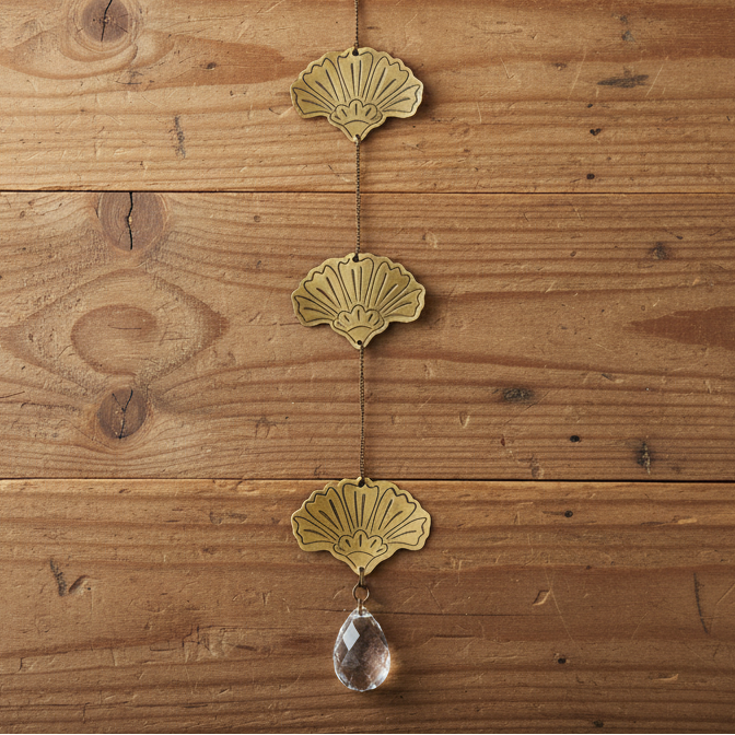Surya Cascade Floral Engraved Brass Suncatcher