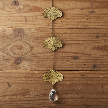 Surya Cascade Floral Engraved Brass Suncatcher