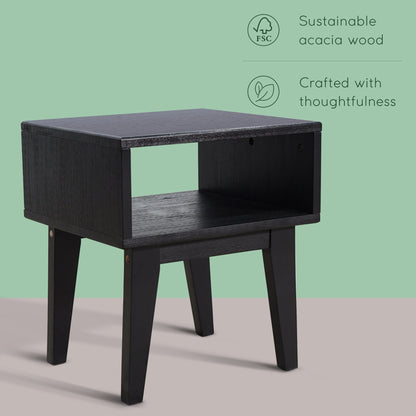 Serena Solid Acacia Wood Nightstand - 6 Colors