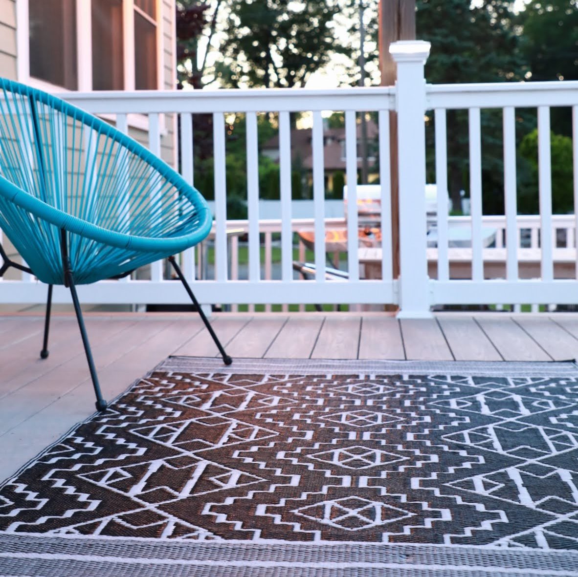 (SALE) Kilimanjaro - Black Reversible Outdoor Rug