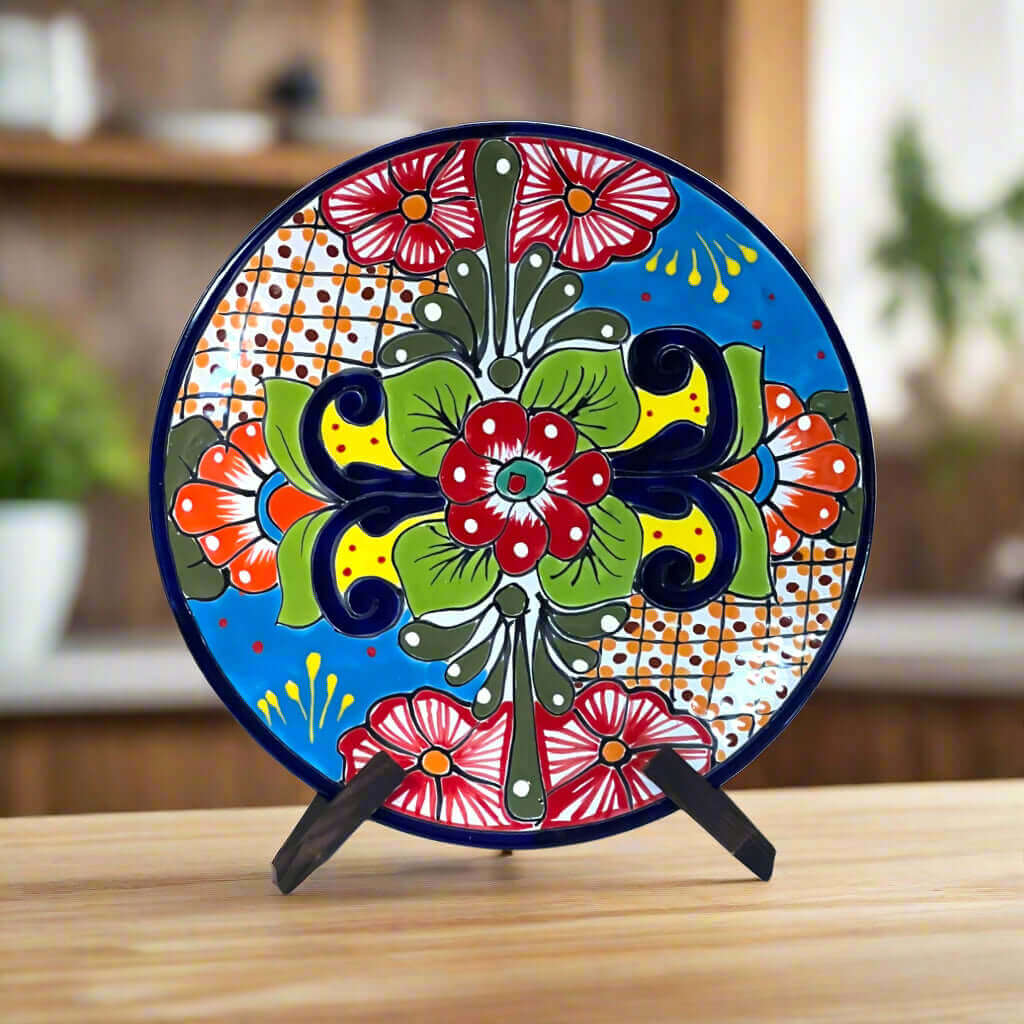 11.5" Talavera Dinner Plate | Hand-Painted Mexican Folk Art Dish