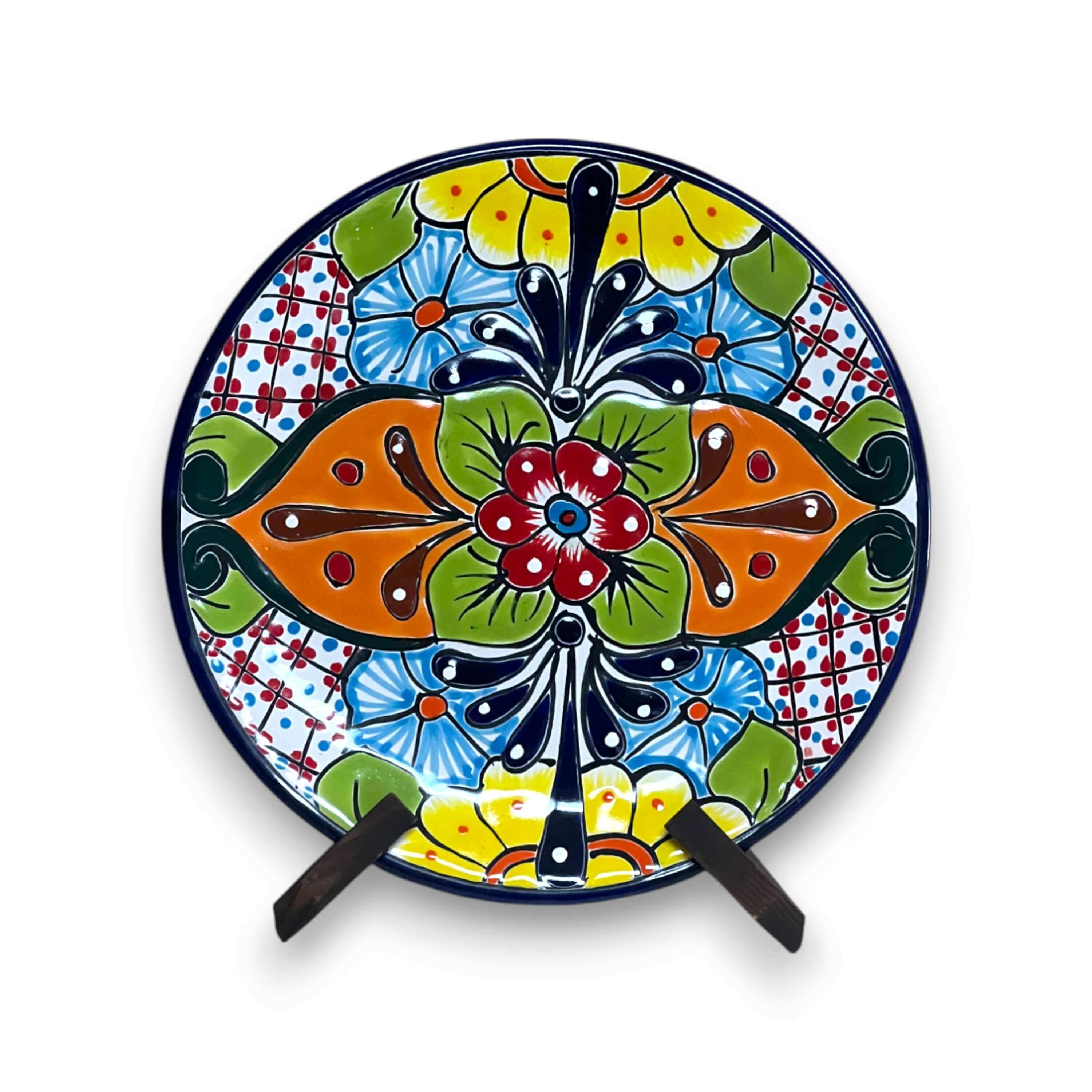 11.5" Talavera Dinner Plate | Hand-Painted Mexican Folk Art Dish