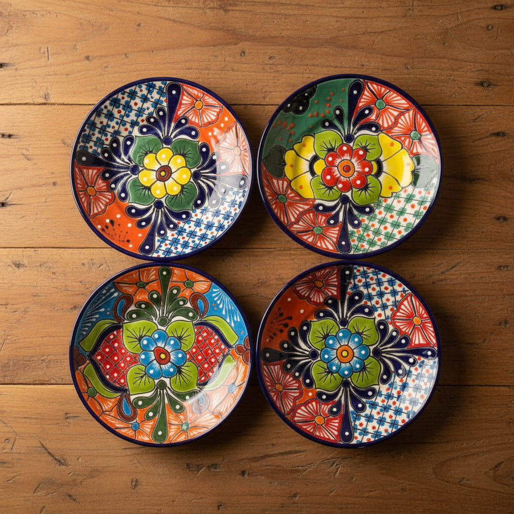 8" Talavera Dinner Plate | Hand-Painted Mexican Folk Art Dish