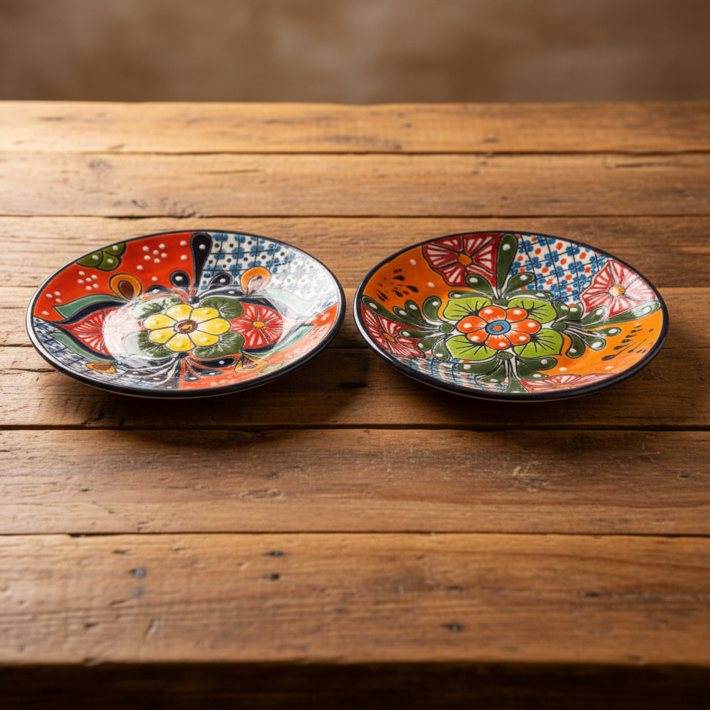8" Talavera Dinner Plate | Hand-Painted Mexican Folk Art Dish