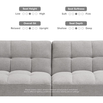 Light Gray Fabric Futon Sofa Bed