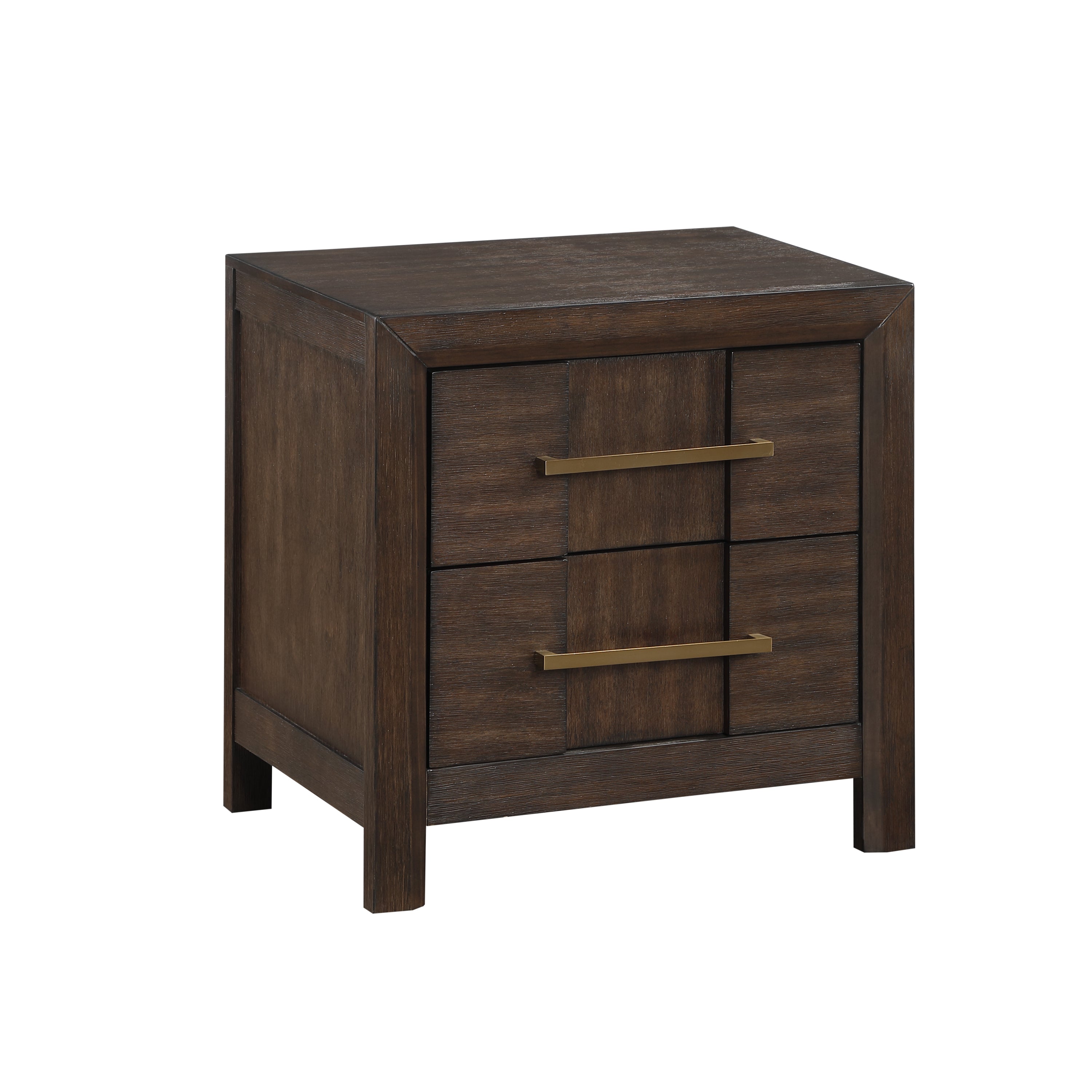 Modern 4 Piece Bedroom Set in Dark Walnut - King Size
