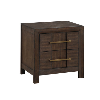 Modern 4 Piece Bedroom Set in Dark Walnut - King Size