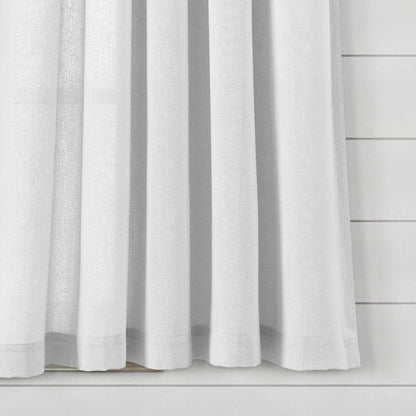 Boho Pom Pom Tassel Faux Linen Window Curtain Panels