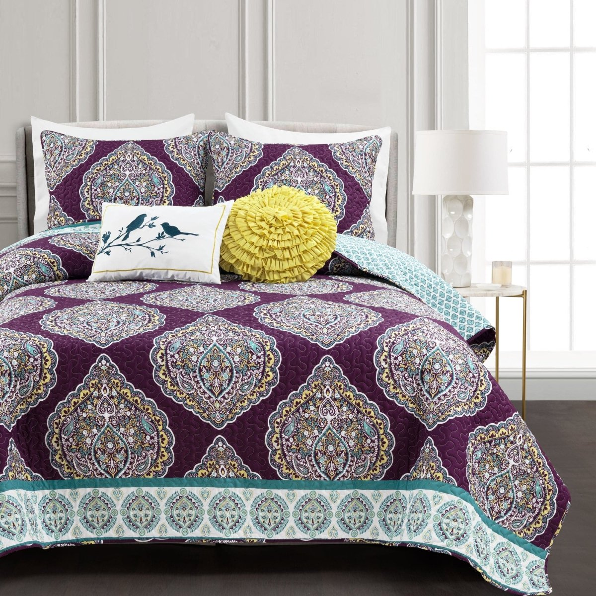 Harley 5 Piece Reversible Quilt Set - 2 Colors