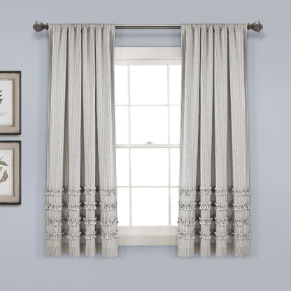 Vintage Stripe Yarn Dyed Window Curtain Panel Set