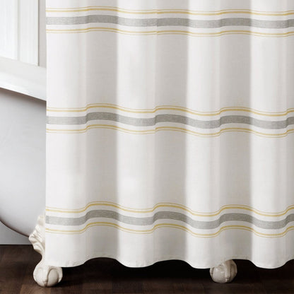 Farmhouse Stripe 100% Cotton Shower Curtain