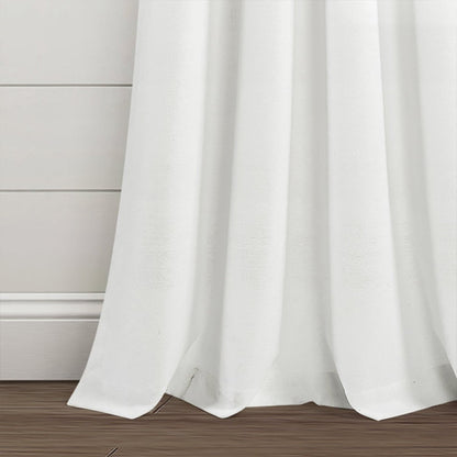 Farmhouse Boho Stripe Woven Tassel Yarn Dyed Recycled Cotton Blend Window Curtain Panel Sets
